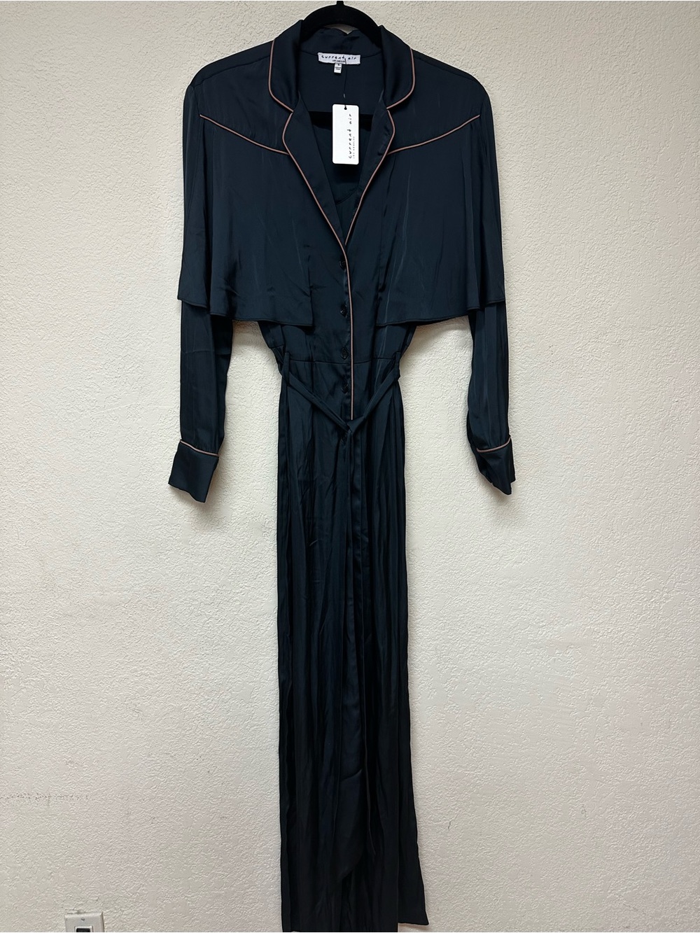 Current Air NWT Black Long Sleev Le satin jumpsuit size S